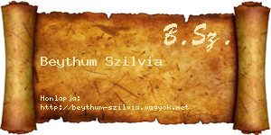 Beythum Szilvia névjegykártya
