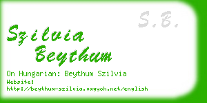 szilvia beythum business card